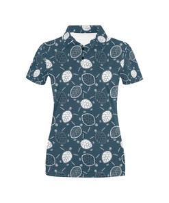 Sea Turtle Print Design Women's Polo Shirt Family Gift