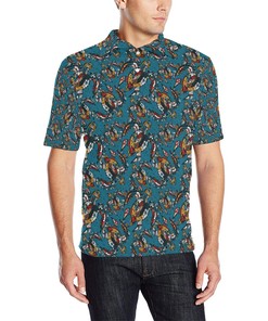Sea Turtle Tribal Colorful Hand Drawn Men Polo Shirt