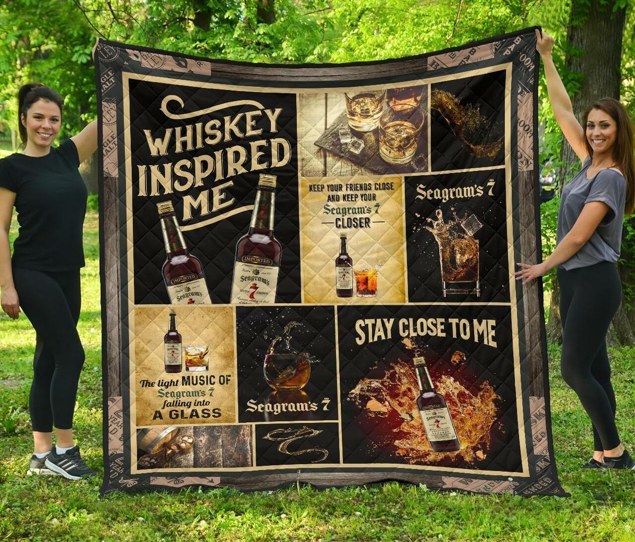 SeagramS Seven Crown Whiskey Inspired Me Quilt Bedding Set Bedroom Decor, Gifts for Family
