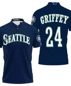 Seattle Mariners 24 Griffey Jersey Inspired Polo Shirt