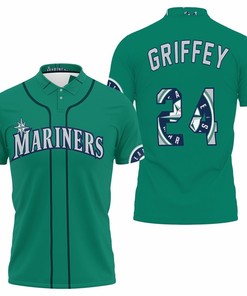 Seattle Mariners Ken Griffey Jr 24 2020 Mlb Green Jersey Inspired Polo Shirt