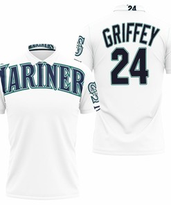 Seattle Mariners Ken Griffey Jr 24 2020 Mlb White Jersey Inspired Polo Shirt