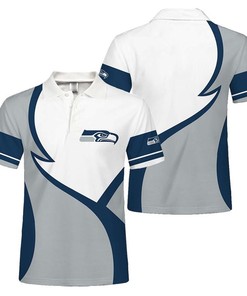 Seattle Seahawks Button Up Polo Shirt