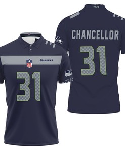 Seattle Seahawks Kam Chancellor Team Color Jersey Inspired Polo Shirt