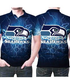Seattle Seahawks Thunder Light Logo 3D Printed Gift For Seattle Seahawks Fan Polo Shirt