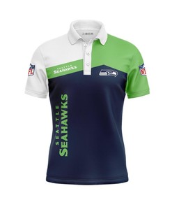 Seattle Seahawks Women's Button Up Polo Shirt