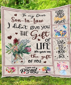 Sentimental Son-In-Law Quilt Blanket Bedding Set - Suitable for Home Decor and Picnics