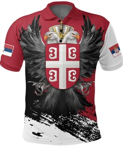 Serbia Polo Shirt Serbian Eagle Tattoo