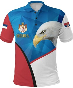 Serbia Polo Shirt White Eagle Version K12