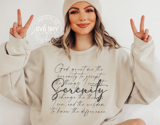 Serenity Prayer Christian T-Shirt with Inspirational Quote