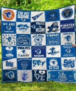 Seton Hall Pirates Quilt Bedding Set Blanket - Perfect for Bedroom Decor and Gifts for Fans
