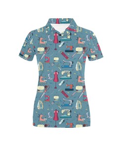 Sewing Equipment Print Design Women's Polo Shirt 3D Polo Shirt A3