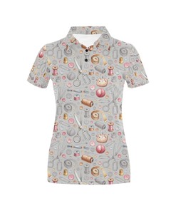 Sewing Equipment Print Design Women's Polo Shirt 3D Polo Shirt A5