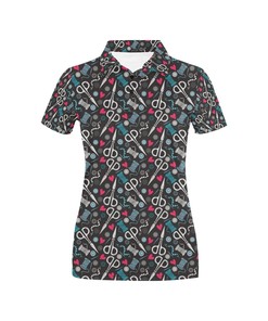 Sewing Equipment Print Design Women's Polo Shirt 3D Polo Shirt A7