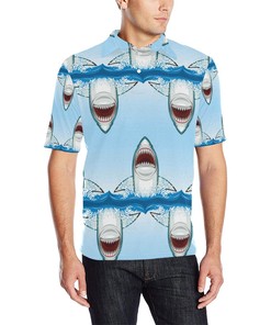 Shark Bite Men Polo Shirt