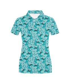 Shark Cute Print Design Women's Polo Shirt