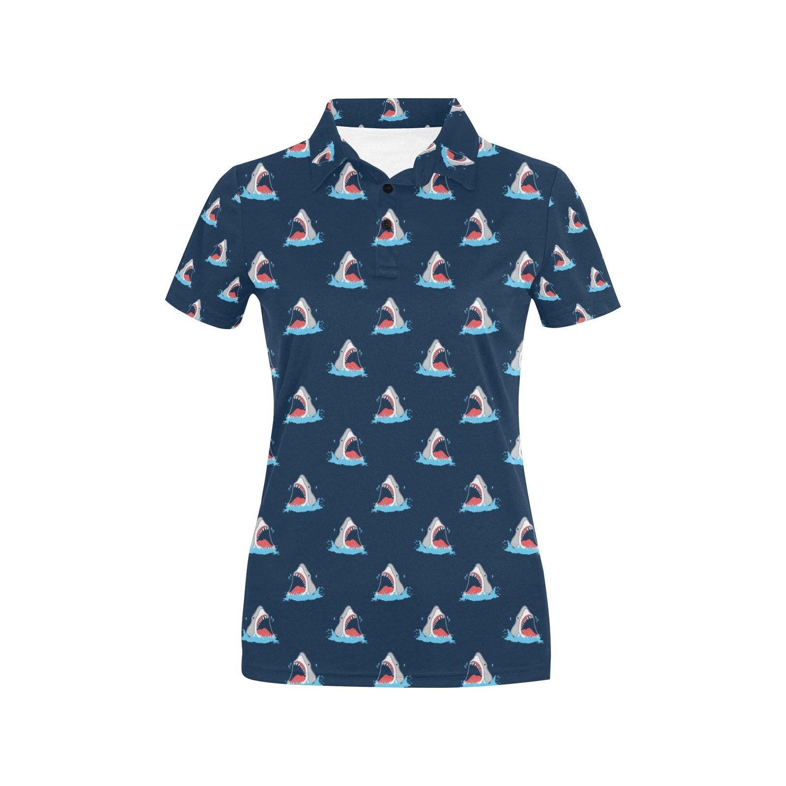 Shark Print Design Women's Polo Shirt 3D Polo Shirt A1
