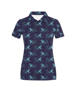 Shark Print Design Women's Polo Shirt 3D Polo Shirt A7