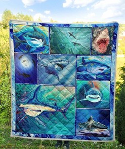 Shark Quilt Bedding Set Bedroom Decor, Gifts for Family