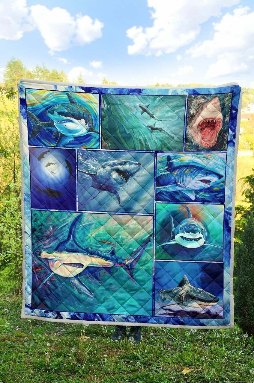 Shark Quilt Bedding Set Bedroom Decor, Gifts for Family