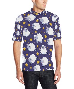 Sheep Pattern Print Design 03 Men Polo Shirt
