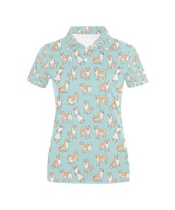 Shiba Inu Print Design Women's Polo Shirt 3D Polo Shirt A1