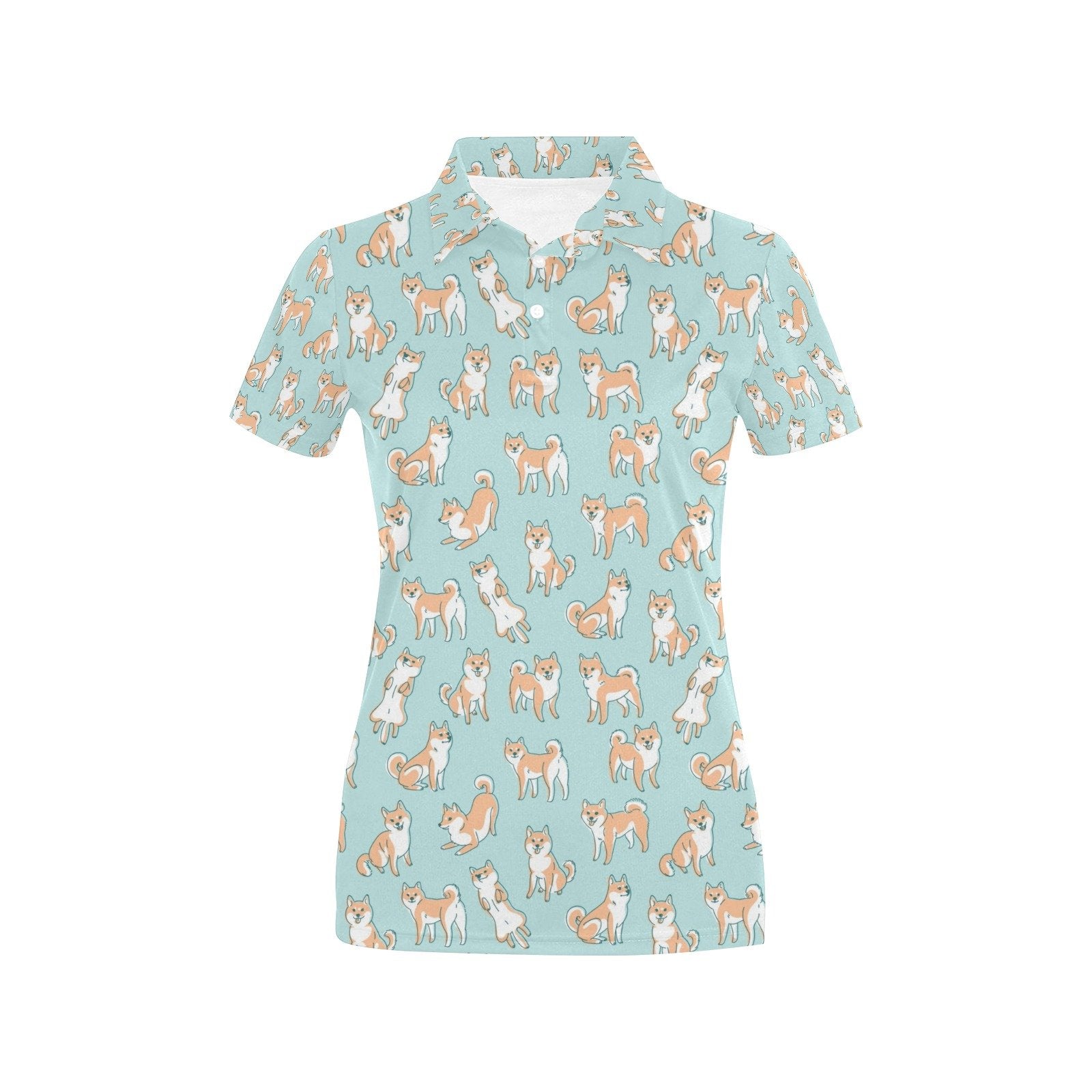 Shiba Inu Print Design Women's Polo Shirt 3D Polo Shirt A1