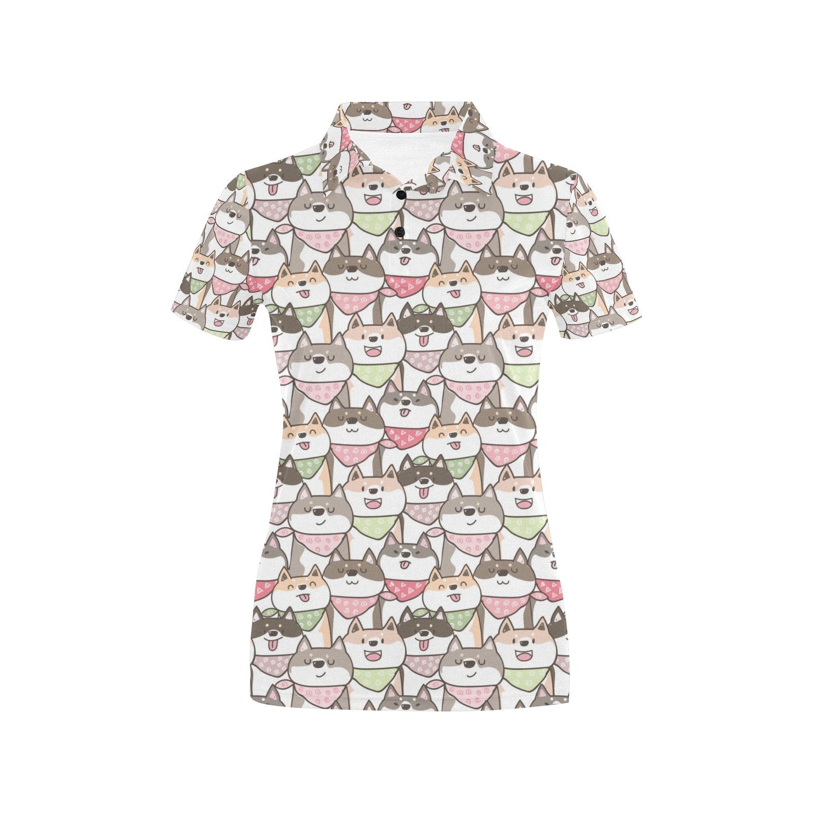 Shiba Inu Print Design Women's Polo Shirt 3D Polo Shirt A10