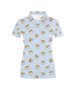 Shiba Inu Print Design Women's Polo Shirt 3D Polo Shirt A11