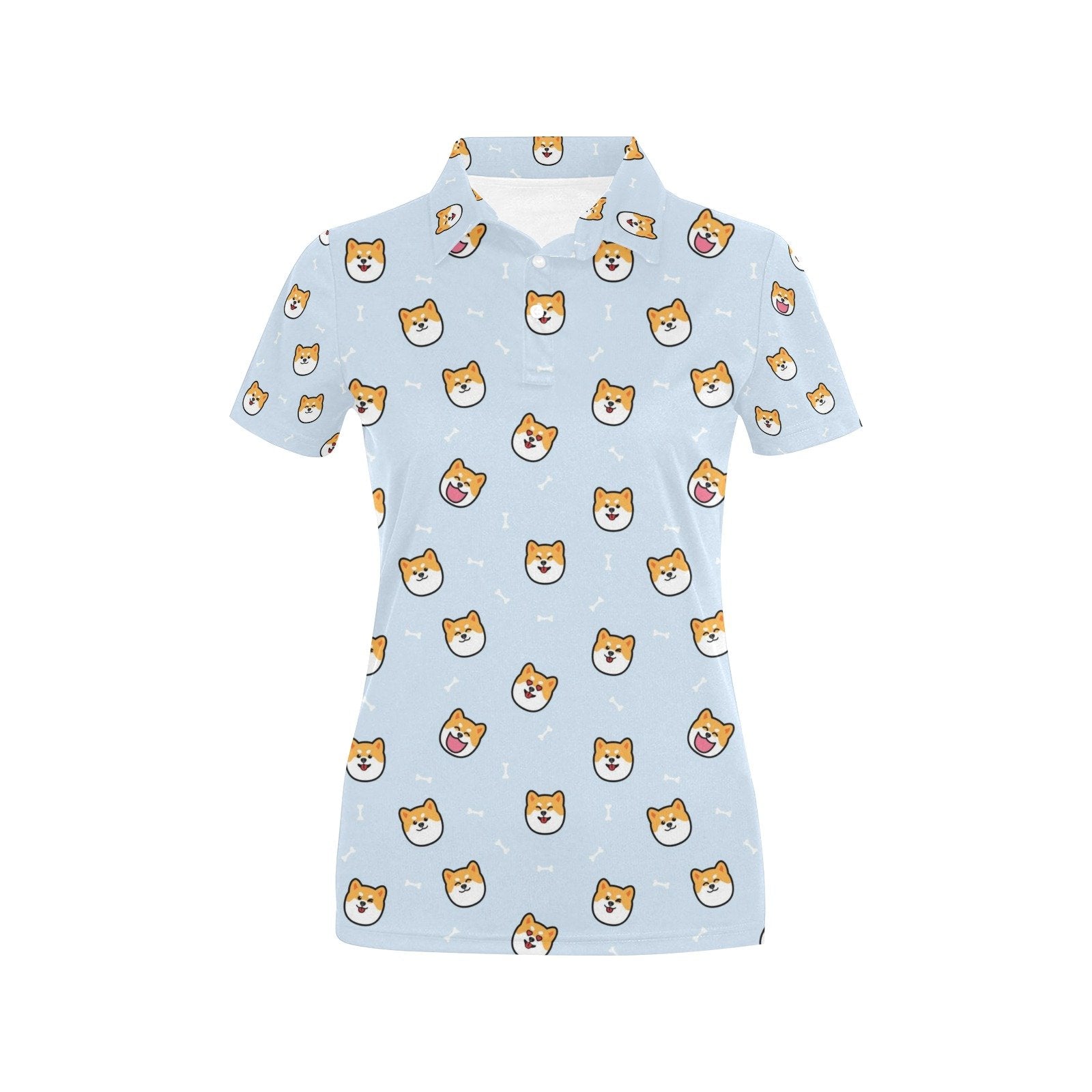 Shiba Inu Print Design Women's Polo Shirt 3D Polo Shirt A11