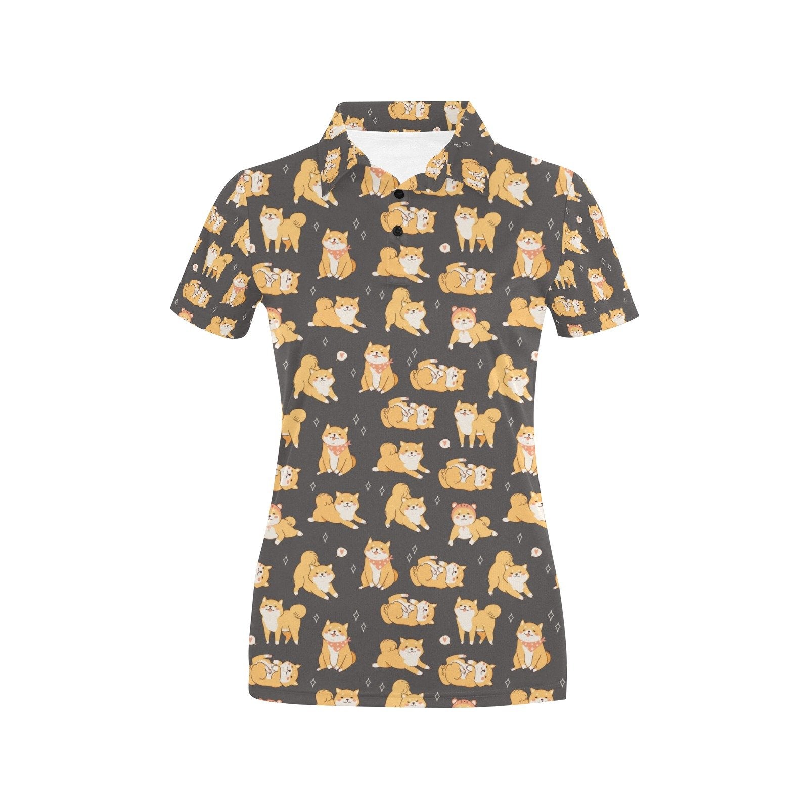 Shiba Inu Print Design Women's Polo Shirt 3D Polo Shirt A12
