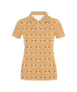 Shiba Inu Print Design Women's Polo Shirt 3D Polo Shirt A13