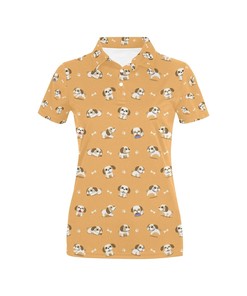 Shiba Inu Print Design Women's Polo Shirt 3D Polo Shirt A15