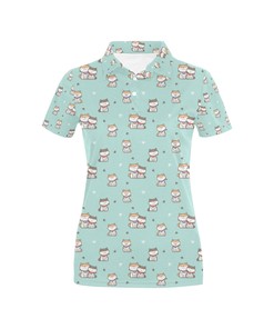Shiba Inu Print Design Women's Polo Shirt 3D Polo Shirt A2