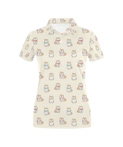 Shiba Inu Print Design Women's Polo Shirt 3D Polo Shirt A4
