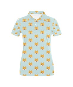 Shiba Inu Print Design Women's Polo Shirt 3D Polo Shirt A5