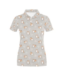 Shiba Inu Print Design Women's Polo Shirt 3D Polo Shirt A6