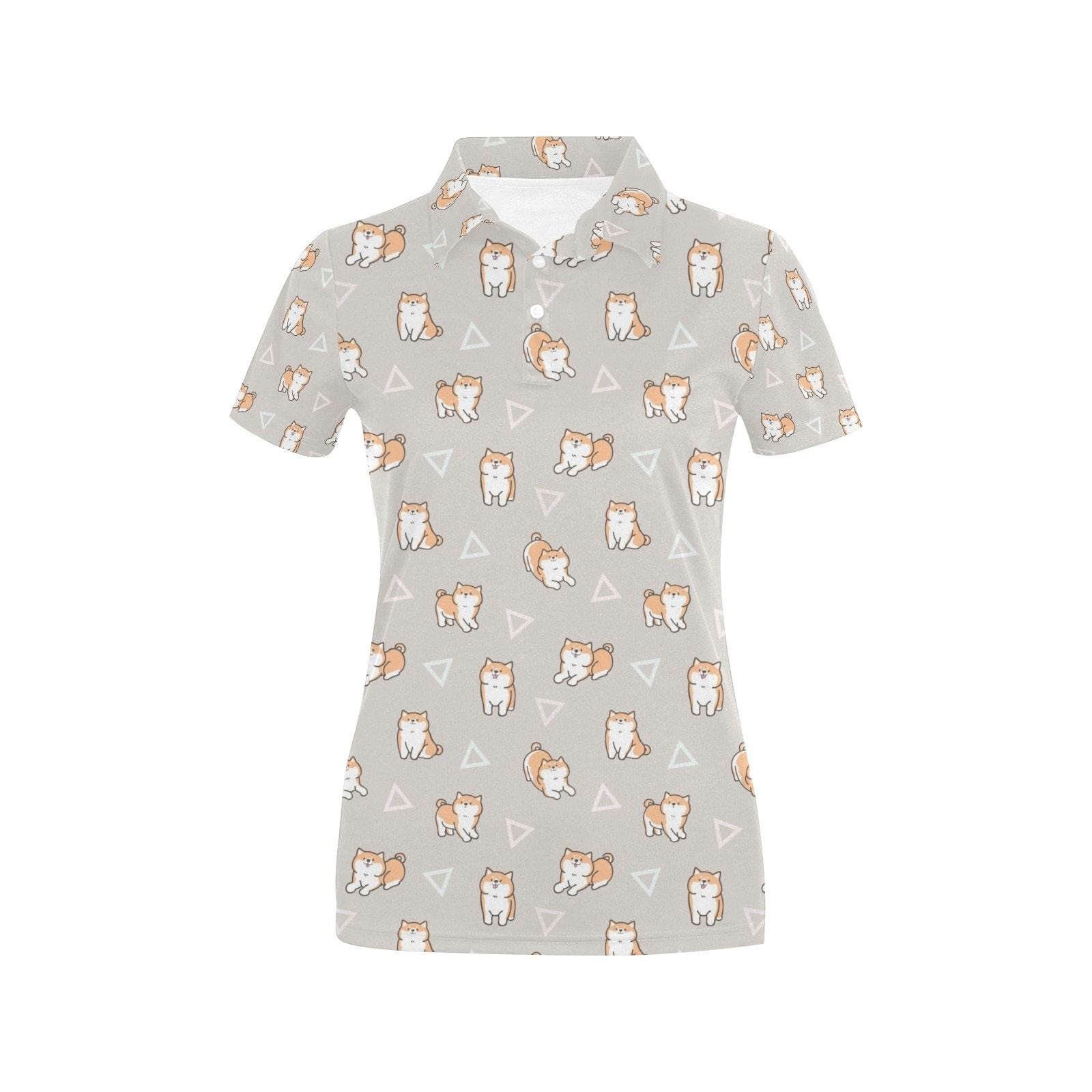 Shiba Inu Print Design Women's Polo Shirt 3D Polo Shirt A6