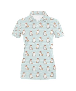 Shiba Inu Print Design Women's Polo Shirt 3D Polo Shirt A7