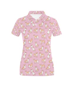 Shiba Inu Print Design Women's Polo Shirt 3D Polo Shirt A9