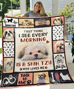 Shih Tzu Dog Personalized Quilt Bedding Set for Bedroom Decor and Family Gifts
