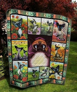 Siamese Cat No Tears Left To Cry Quilt Bedding Set Blanket Bedroom Decor, Gifts for Family