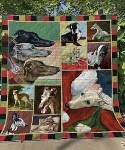 Sighthound Personalized Quilt Blanket Bedding Set for Home Decor and Picnic, Gifts for Family