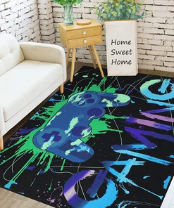 Size Gamer Area Rug - Non-Slip Printed Controller Game Gamepad Carpet