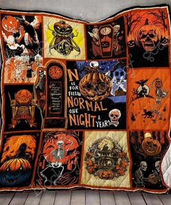 Skeleton Halloween Customized Quilt Bedding Set, Ideal for Home Decoration and Family Gifts