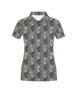Skeleton Print Design Women's Polo Shirt Gift