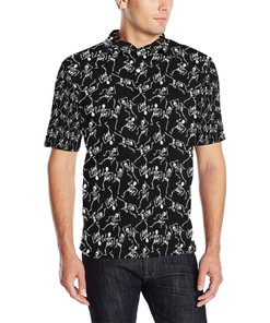 Skeleton Style Print Men Polo Shirt