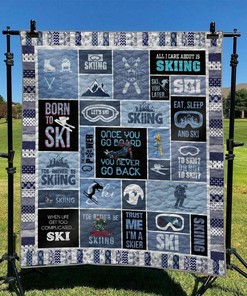Skiing Customized Quilt Bedding Set Blanket for Home Decoration and Family Gifts