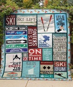 Skiing Ver1 Blanket Quilt Bedding Set - Personalized Bedroom Decor for Home Decoration and Gifts for Family