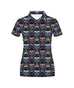 Skull 3D Colorful Print Design Women's Polo Shirt
